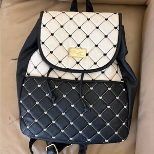 Luv Betsey by Betsey Johnson Quilted Black and White Backpack